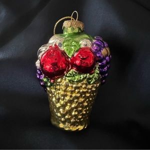 Vintage Glass Basket Ornament